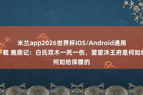 米兰app2026世界杯IOS/Android通用手机版下载 鹿鼎记：白氏双木一死一伤，望望沐王府是何如给撑腰的