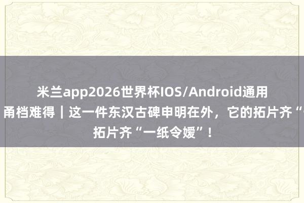 米兰app2026世界杯IOS/Android通用手机版下载 甬档难得|这一件东汉古碑申明在外,它的拓片齐“一纸令嫒”!