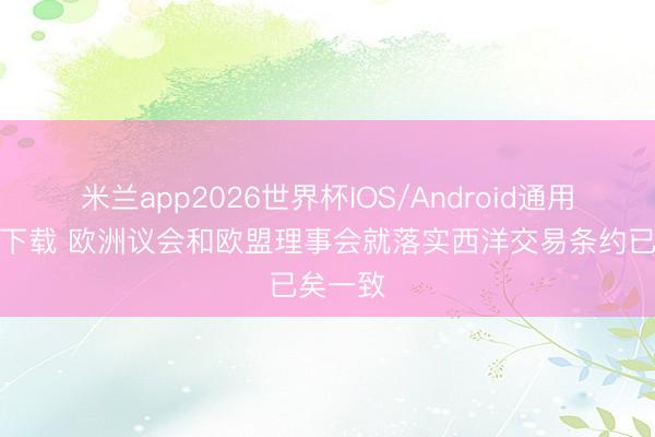 米兰app2026世界杯IOS/Android通用手机版下载 欧洲议会和欧盟理事会就落实西洋交易条约已矣一致