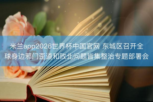 米兰app2026世界杯中国官网 东城区召开全球身边邪门歪道和败北问题皆集整治专题部署会