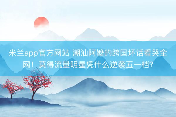 米兰app官方网站 潮汕阿嬷的跨国坏话看哭全网！莫得流量明星凭什么逆袭五一档？